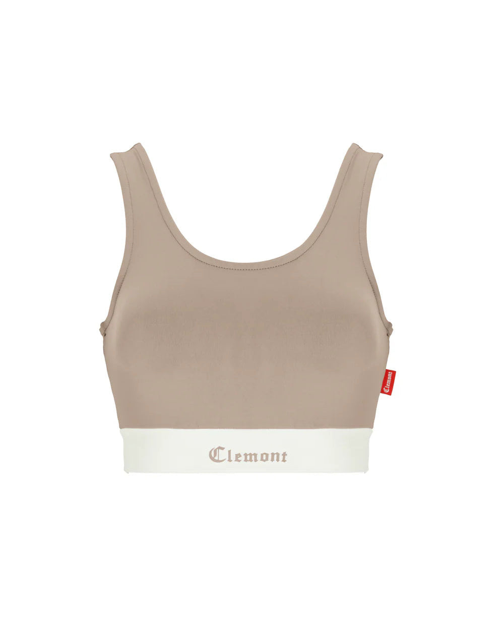 Crop Top Vibrante Clemont Taupe Mujer Frontal