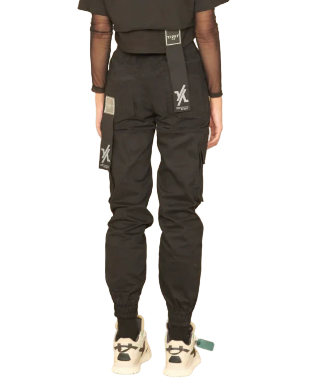 Pantalón Lapel Pants YOut Negro Mujer Detrás Modelo