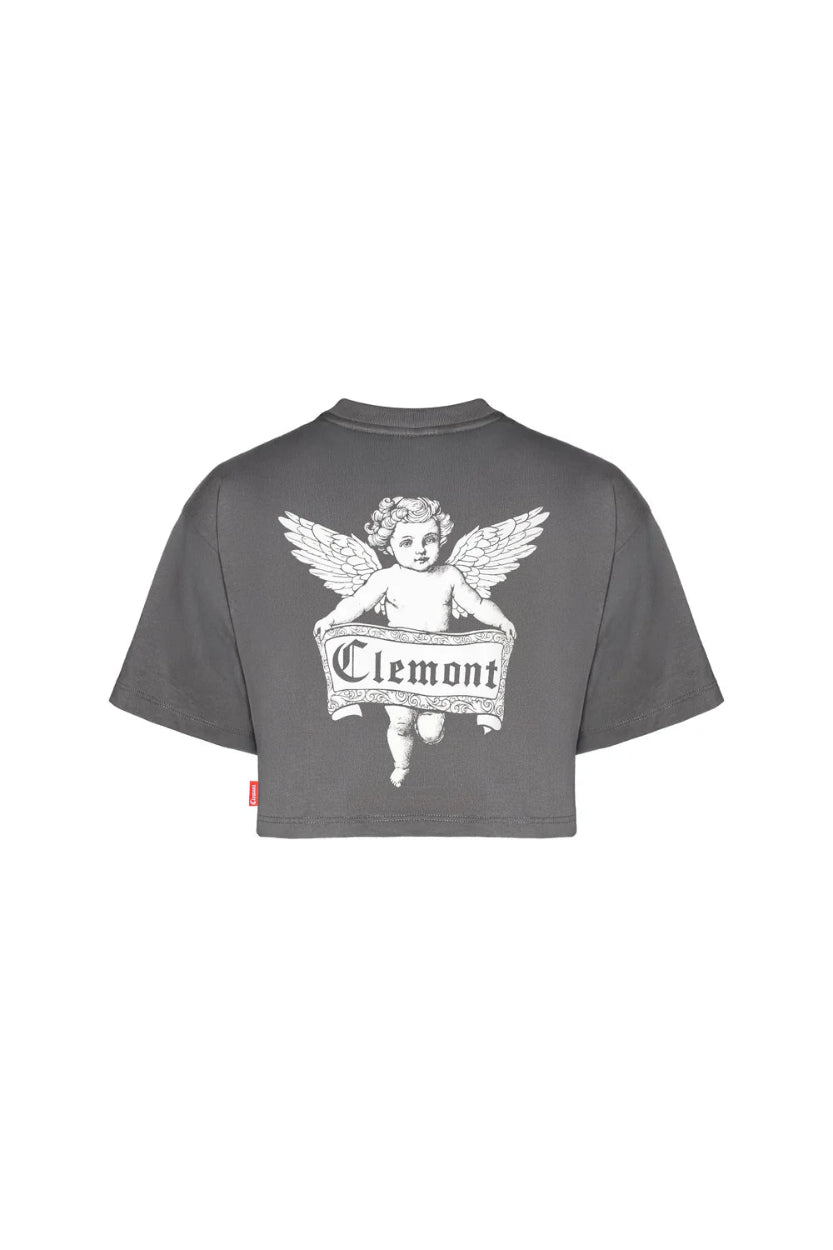 Crop Top Malattia Clemont Mujer Color Gris Detrás