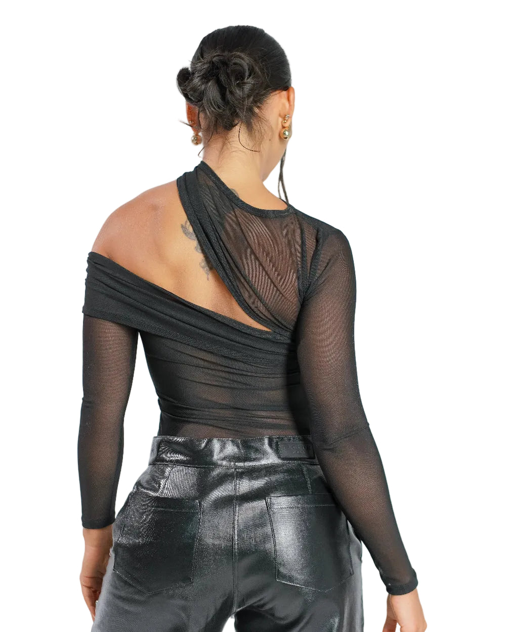 Body Hera Labeur Negro Mujer Detrás Modelo Detalle