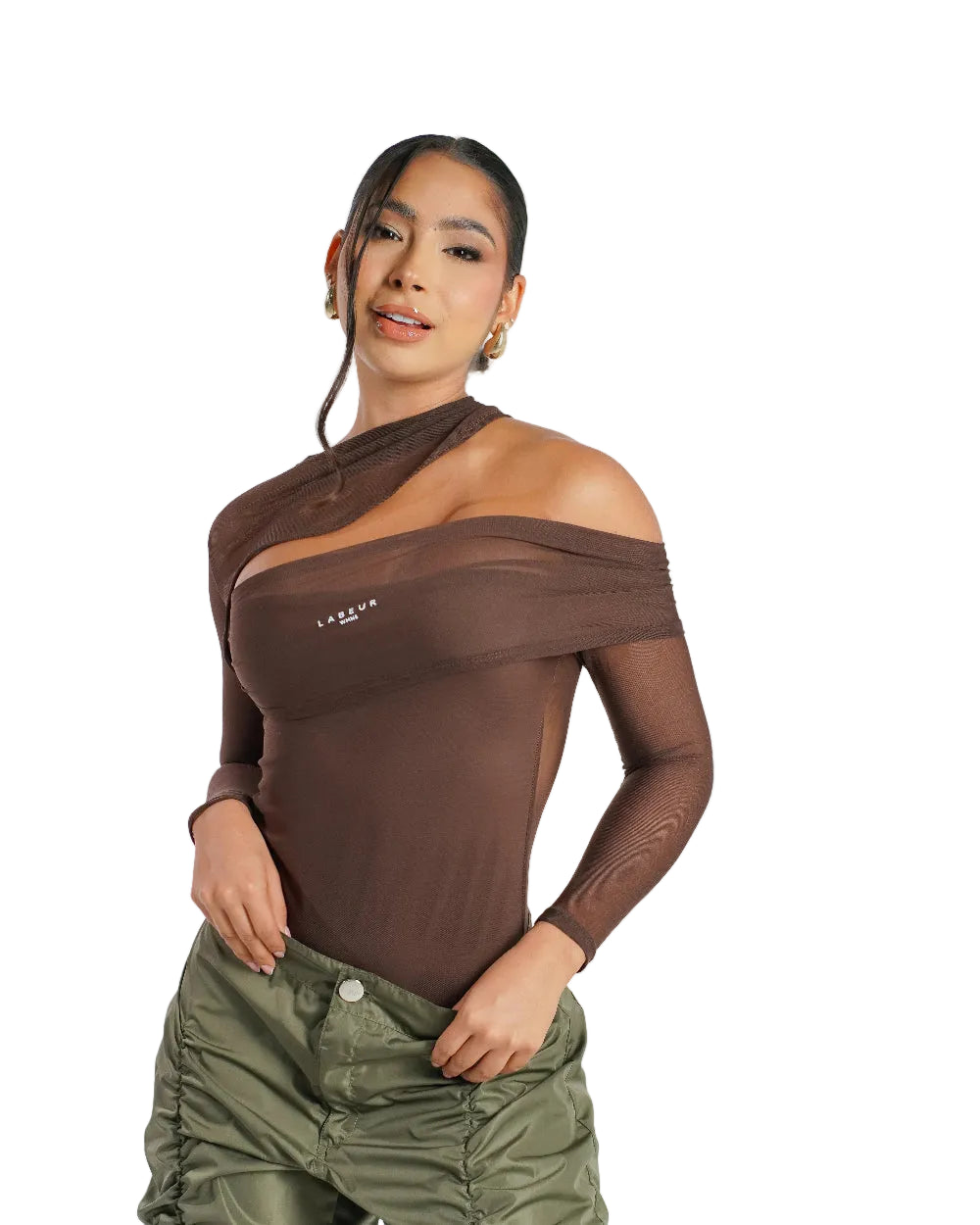 Body Hera Labeur Café Mujer Frontal Modelo