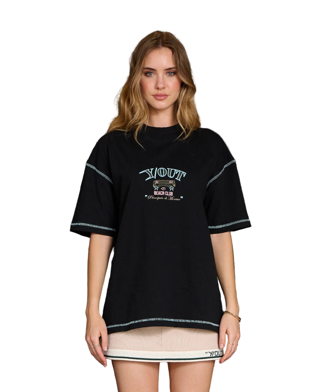 Camiseta Principato T-Shirt YOut Negro Mujer Frontal Modelo