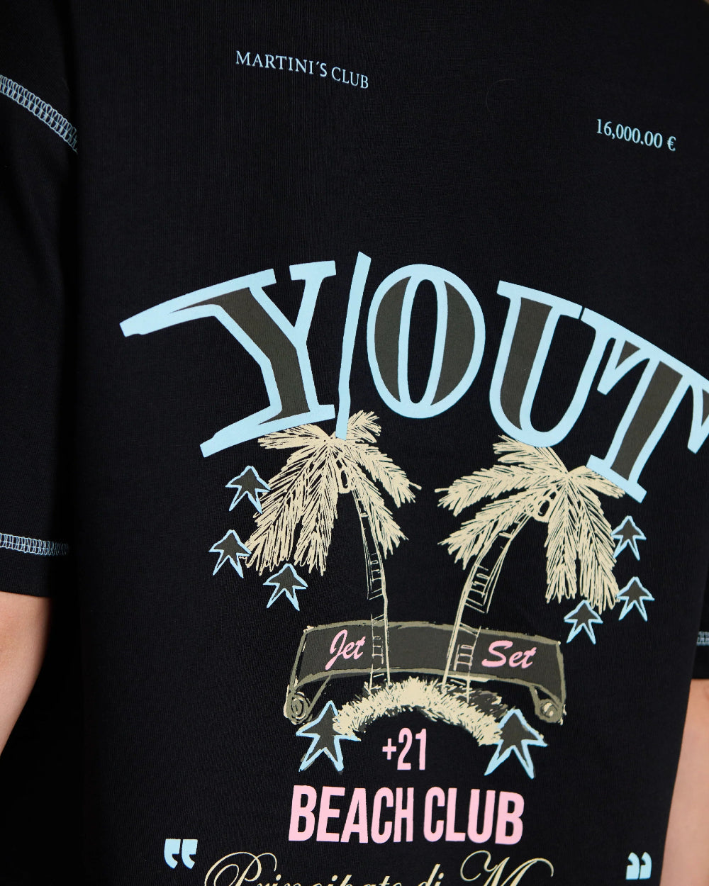 Camiseta Principato T-Shirt YOut Negro Mujer Detrás Modelo Detalle