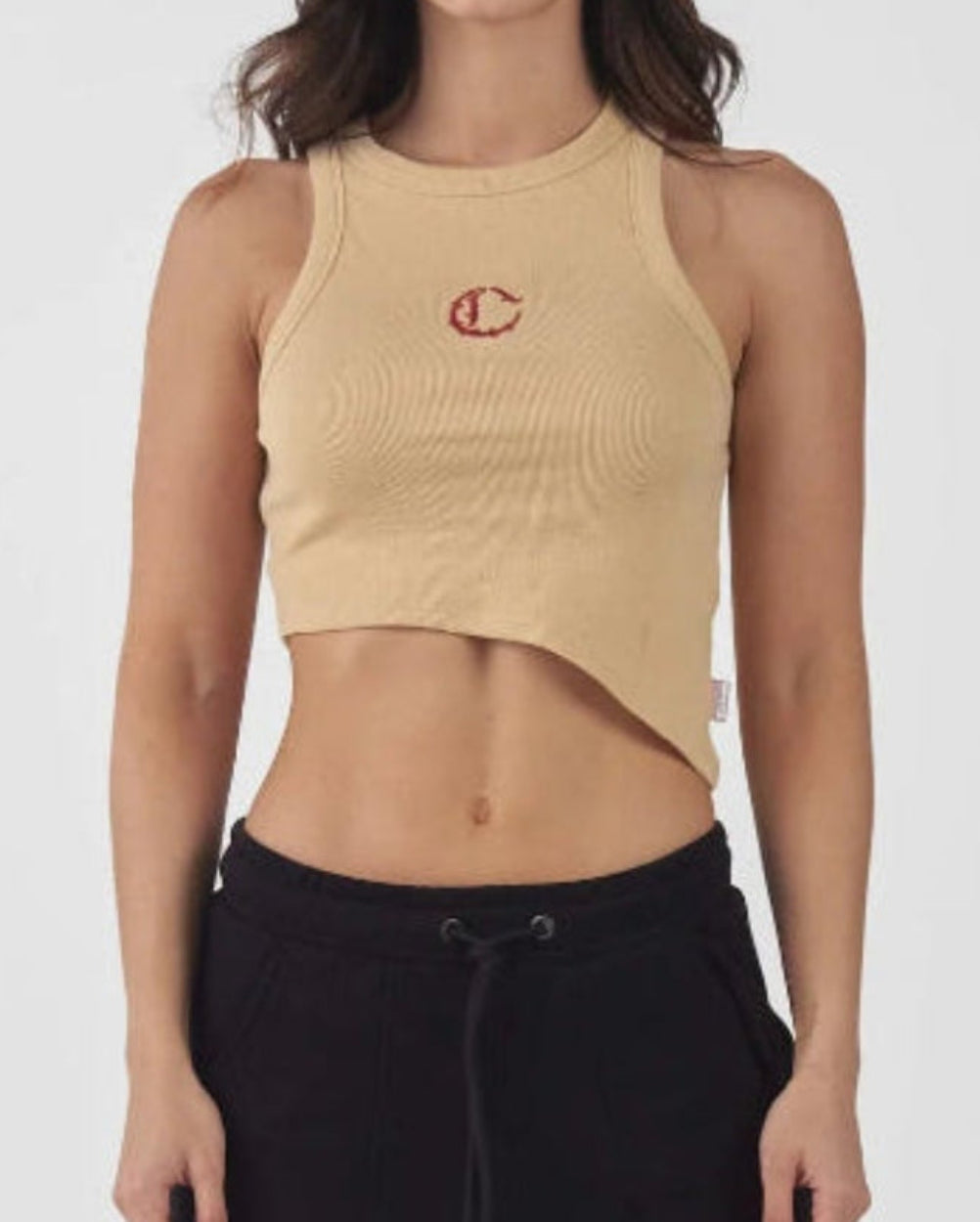 Crop Top Nuvola Clemont Safari Mujer Frontal Modelo Detalle