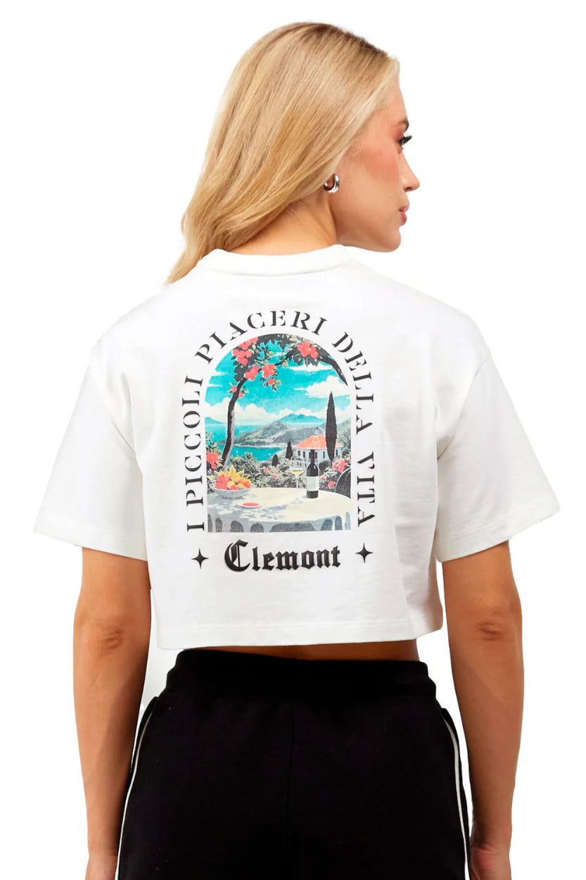 Crop Top Ardente Clemont Mujer Color Crema Detrás Modelo