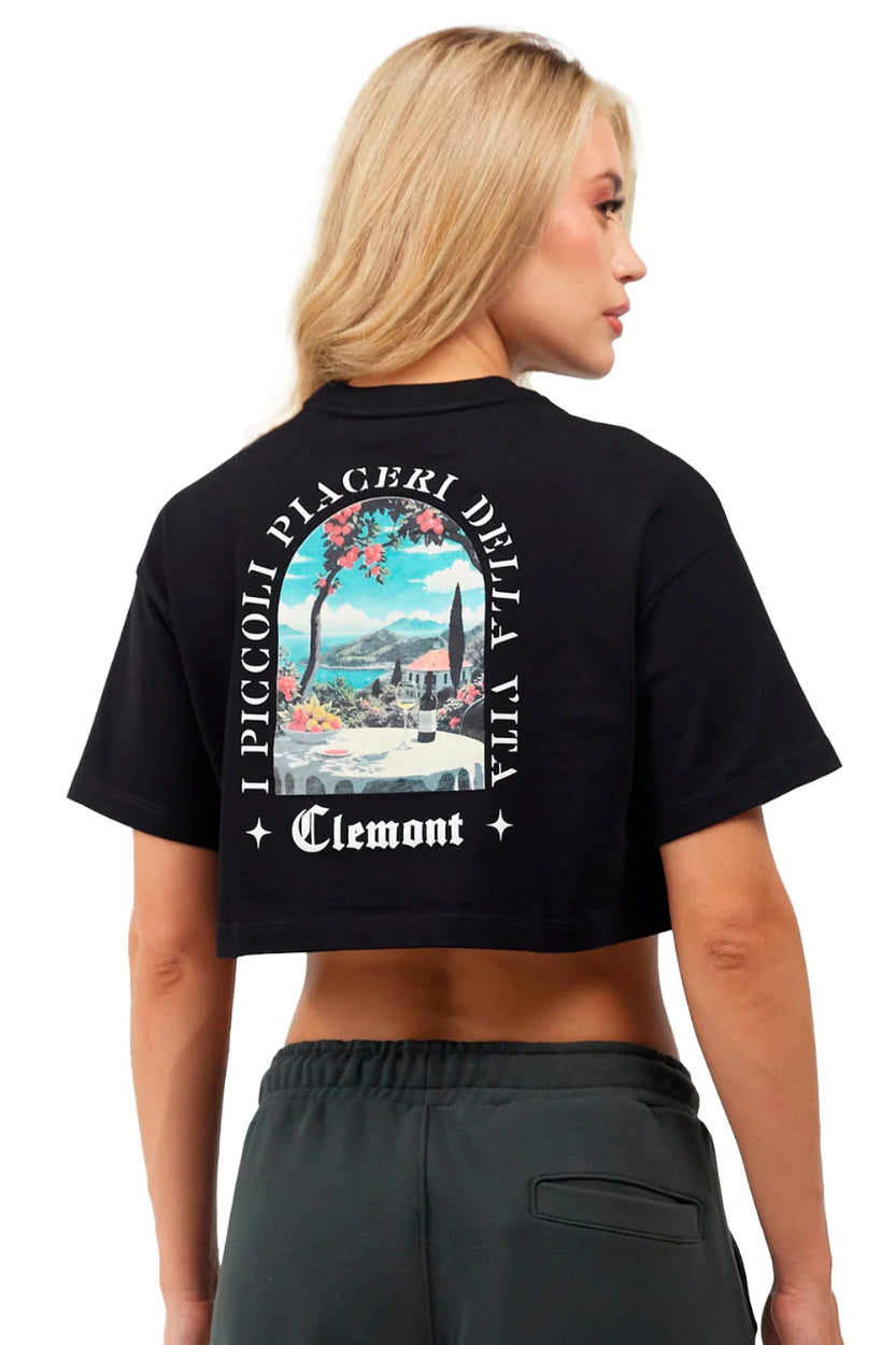 Crop Top Ardente Clemont Mujer Color Negro Detrás Modelo