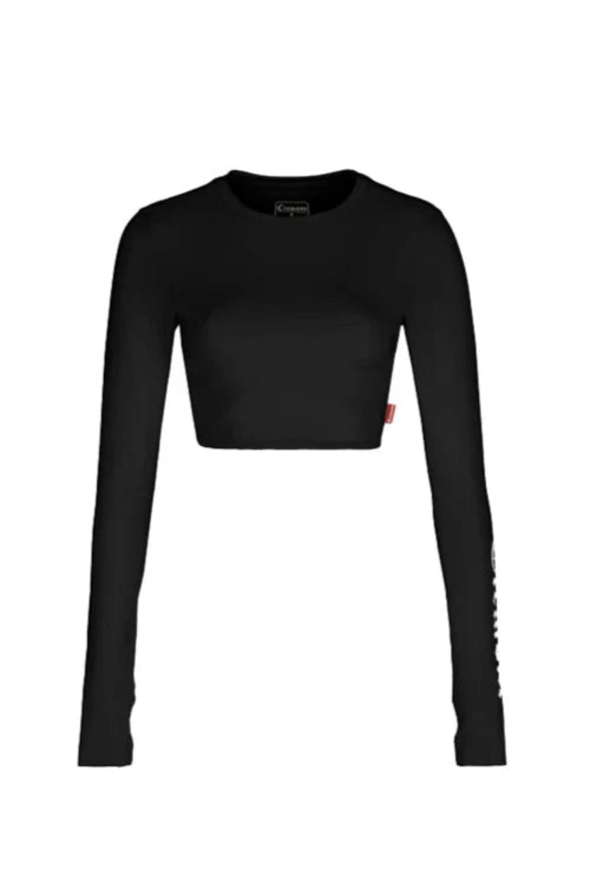 Crop Top Divinazione Clemont Mujer color Negro Frente