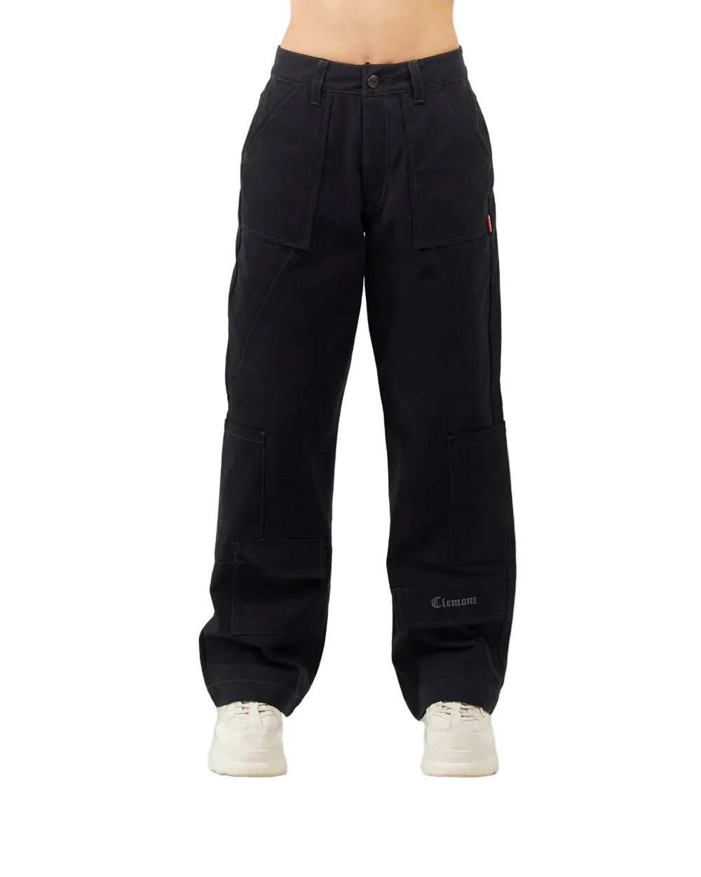 Pantalón Radioso Negro Mujer Clemont Frente Modelo