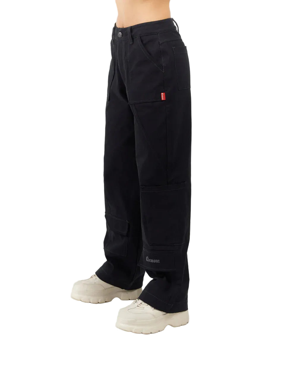 Pantalón Radioso Negro Mujer Clemont Lateral Modelo