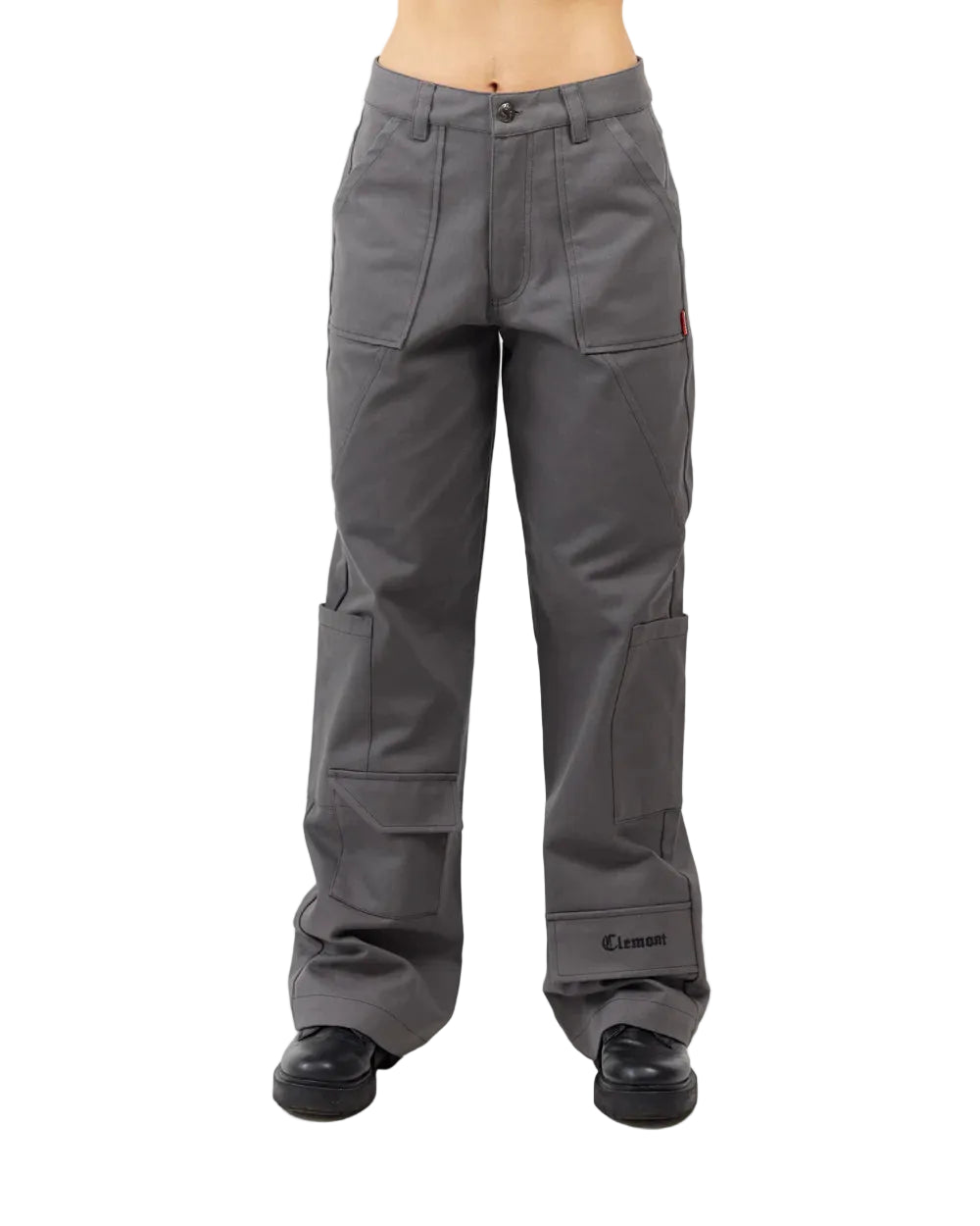 Pantalón Radioso Gris Mujer Clemont Frente Modelo