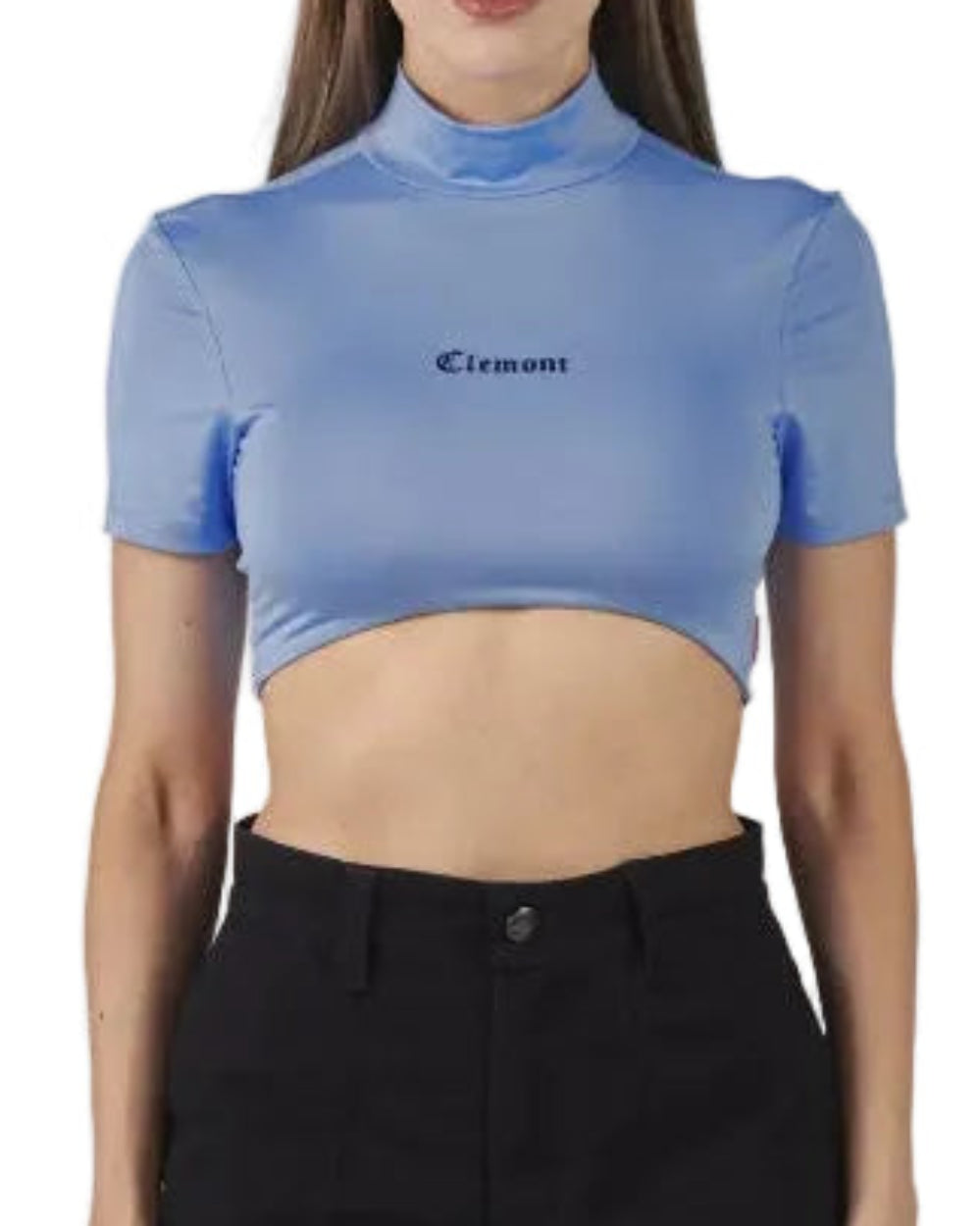 Crop Top Cassiopea Clemont Azul Mujer Frontal Modelo