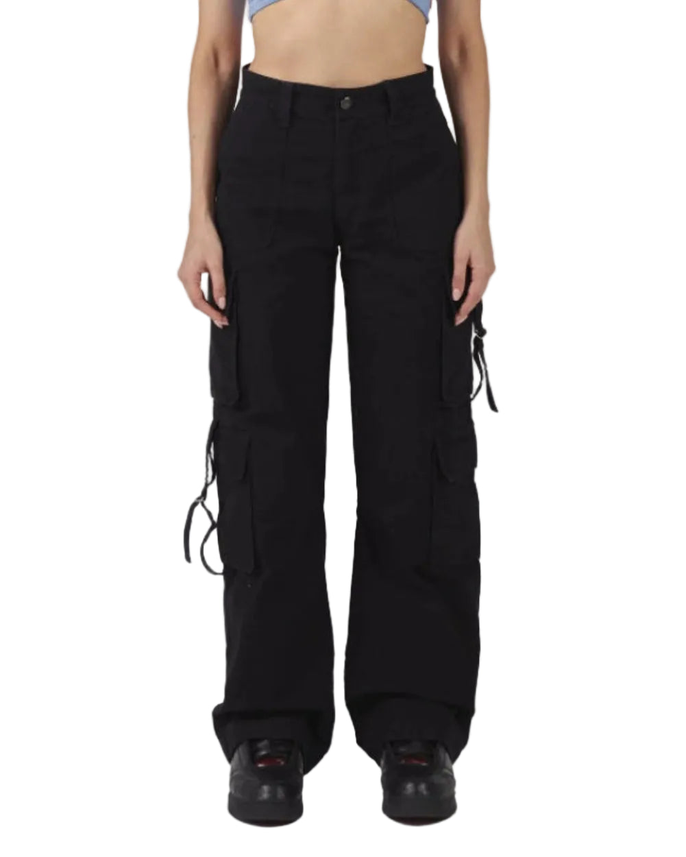Pantalón Parallelo Clemont Mujer Color Negro Frontal Modelo