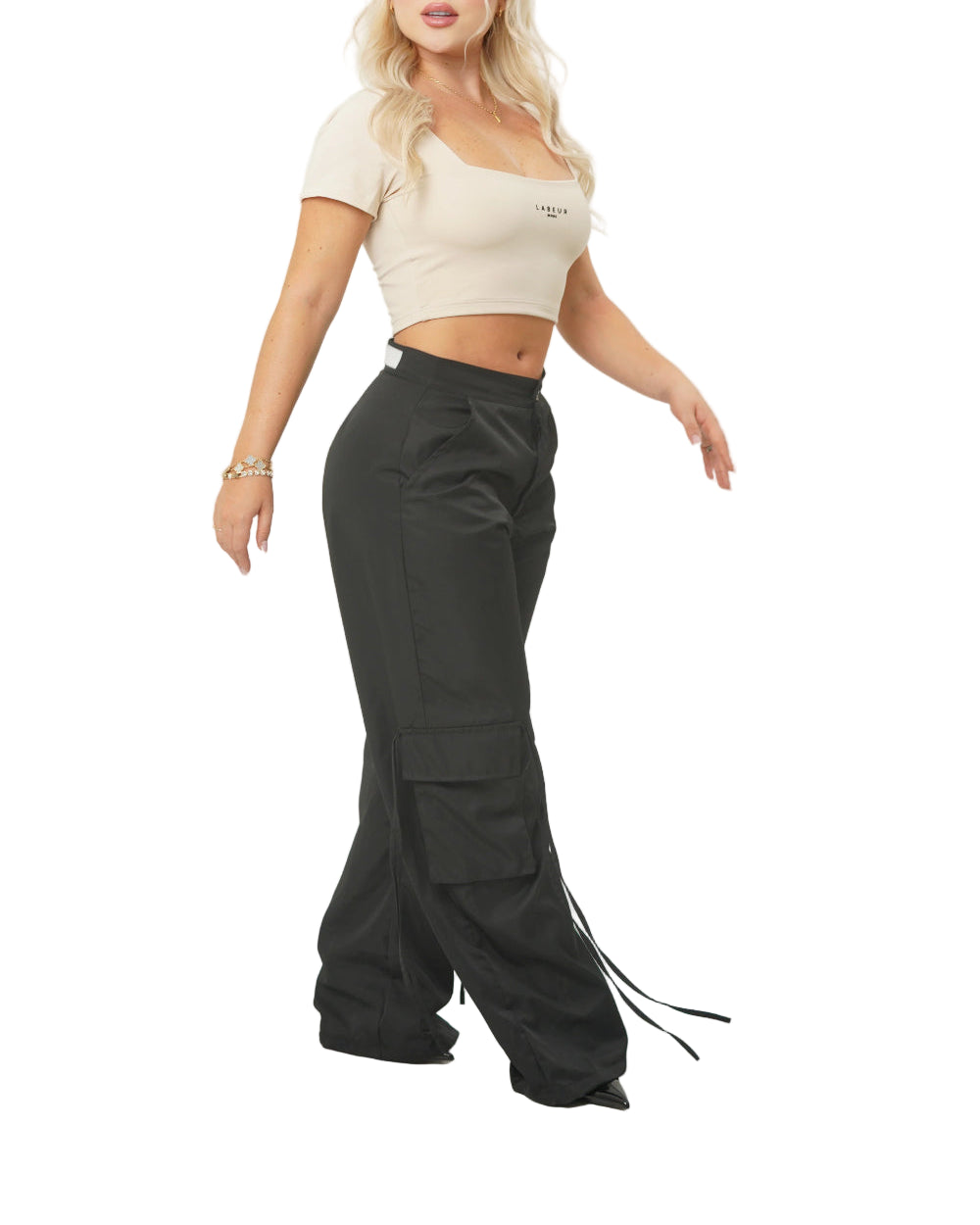 Pantalon Sidney Labeur Negro Mujer Frontal Modelo