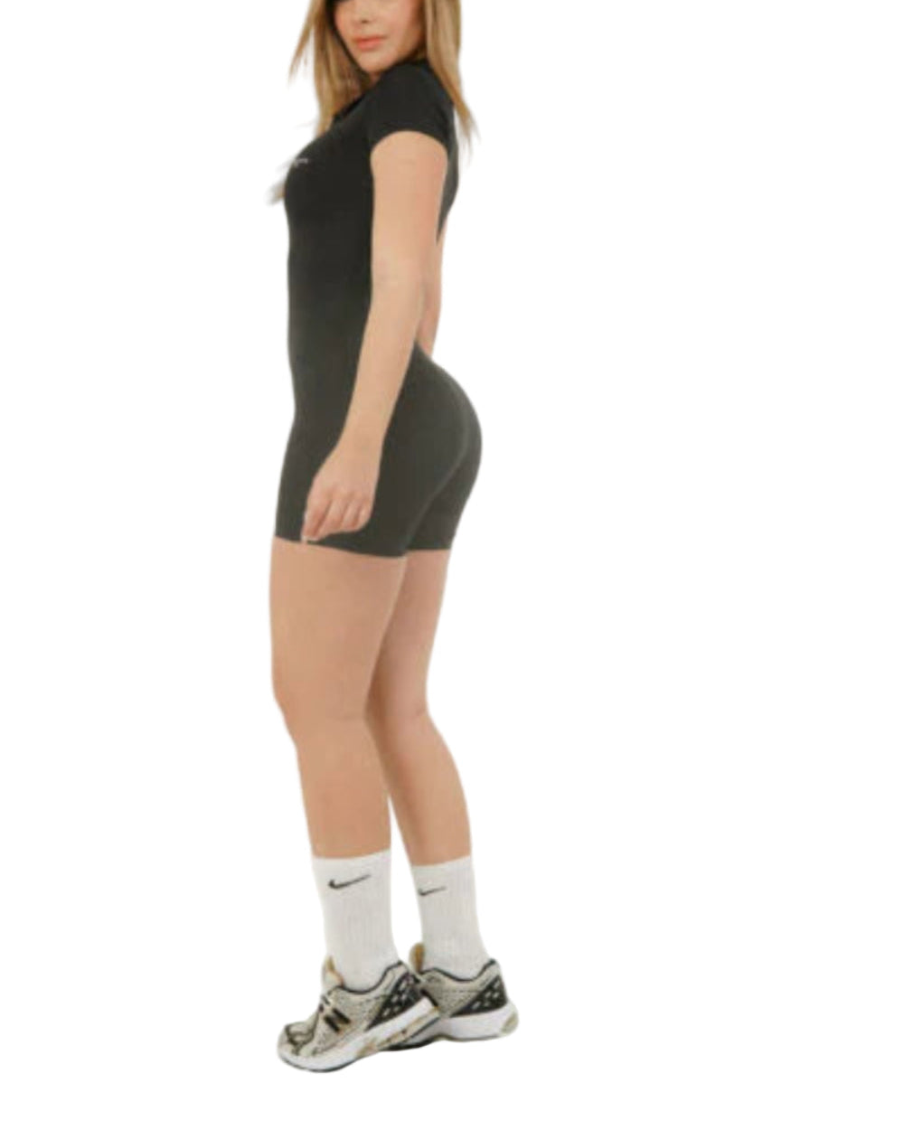 Enterizo Hollywood Labeur Negro Mujer Lateral Modelo