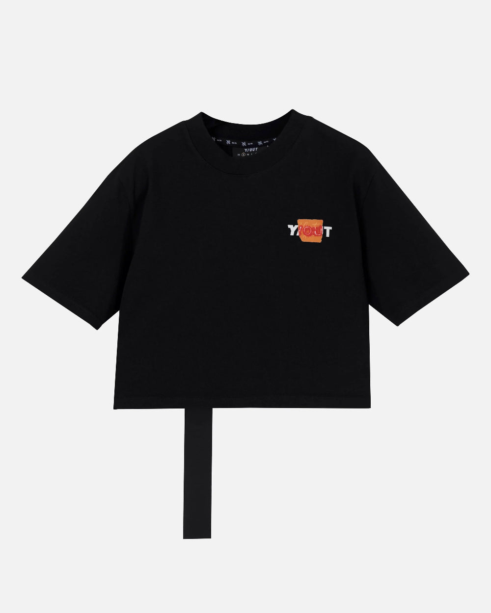 Crop Top Hide Crop Yout Negro Mujer Frontal