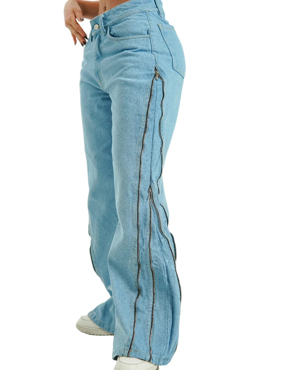 Jean Munich Labeur Azul Mujer Lateral Modelo