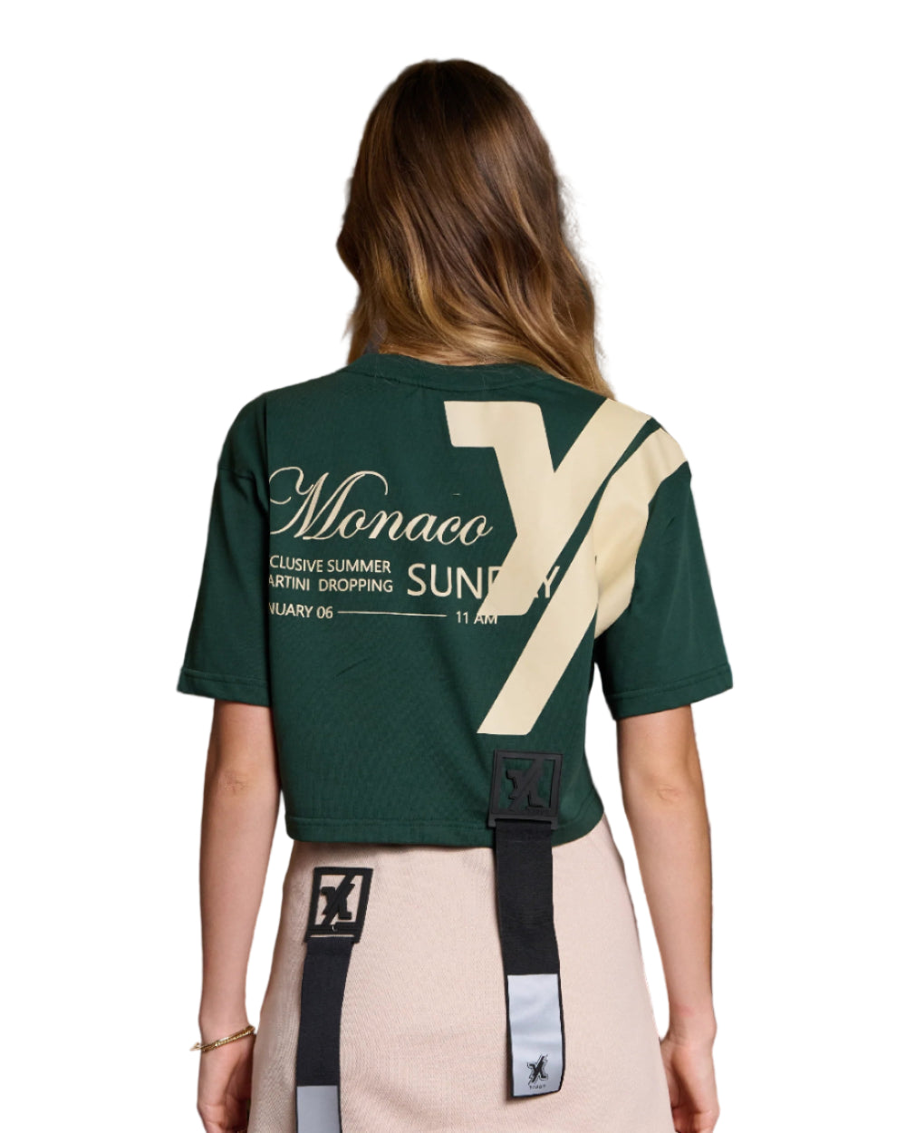 Sundays Top YOut Verde Mujer Detrás Modelo