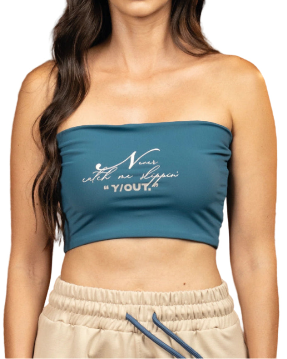 Top RPM YOut Azul Mujer Frontal Modelo