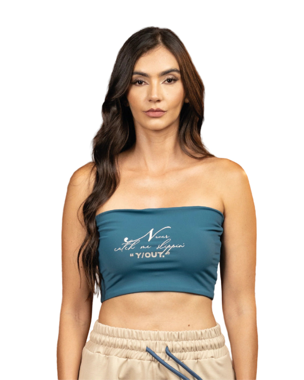 Top RPM YOut Azul Mujer Frontal Modelo