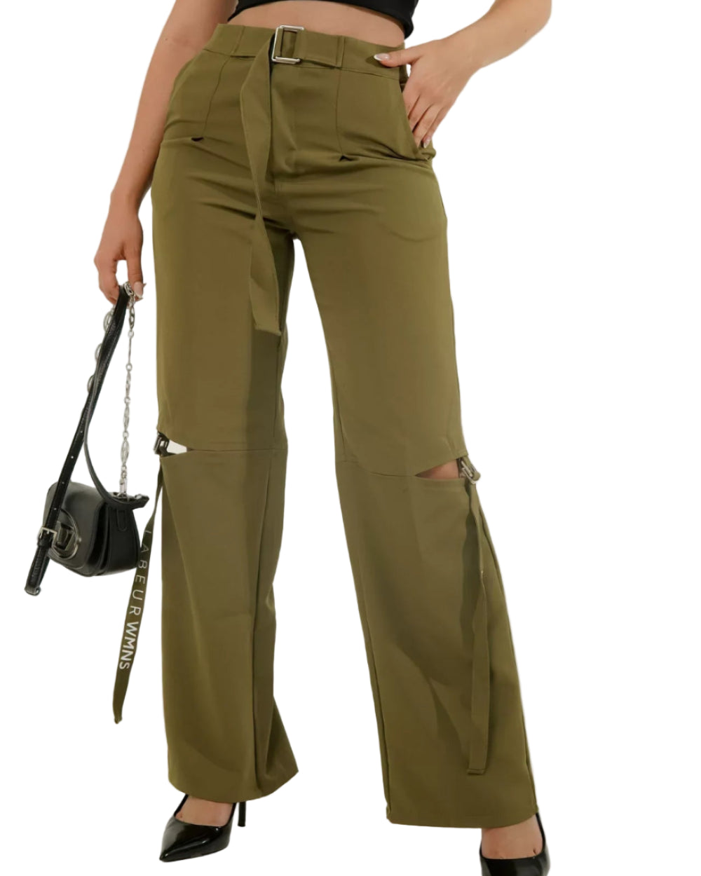 Pantalón Malibu Labeur Verde Mujer Frontal Modelo