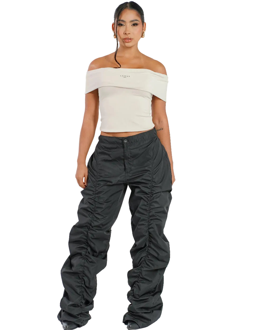 Top Iris Labeur Beige Mujer Frontal Modelo General