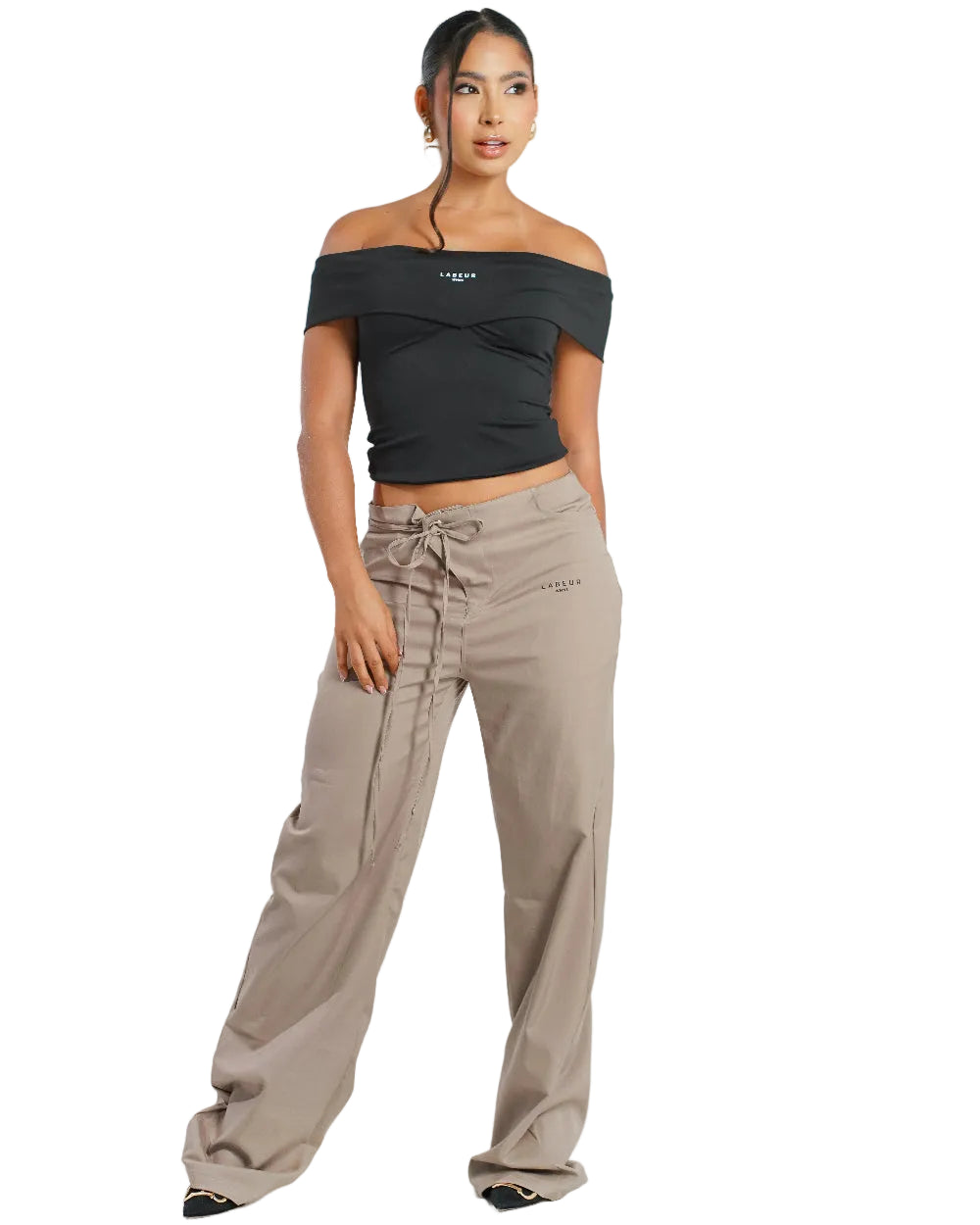 Top Iris Labeur Negro Mujer Frontal Modelo