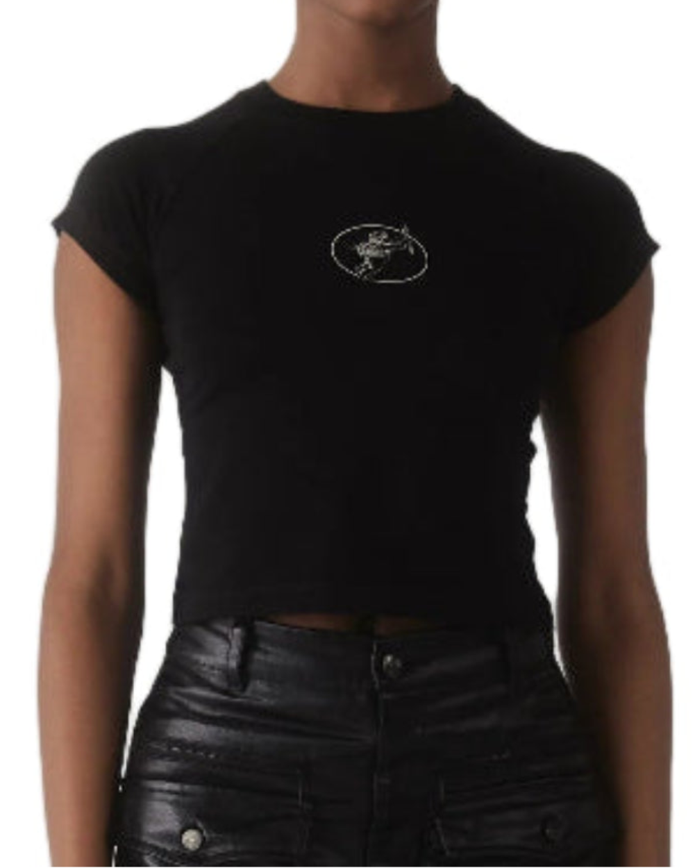 Camiseta Astrale Clemont Negro Mujer Frontal Modelo