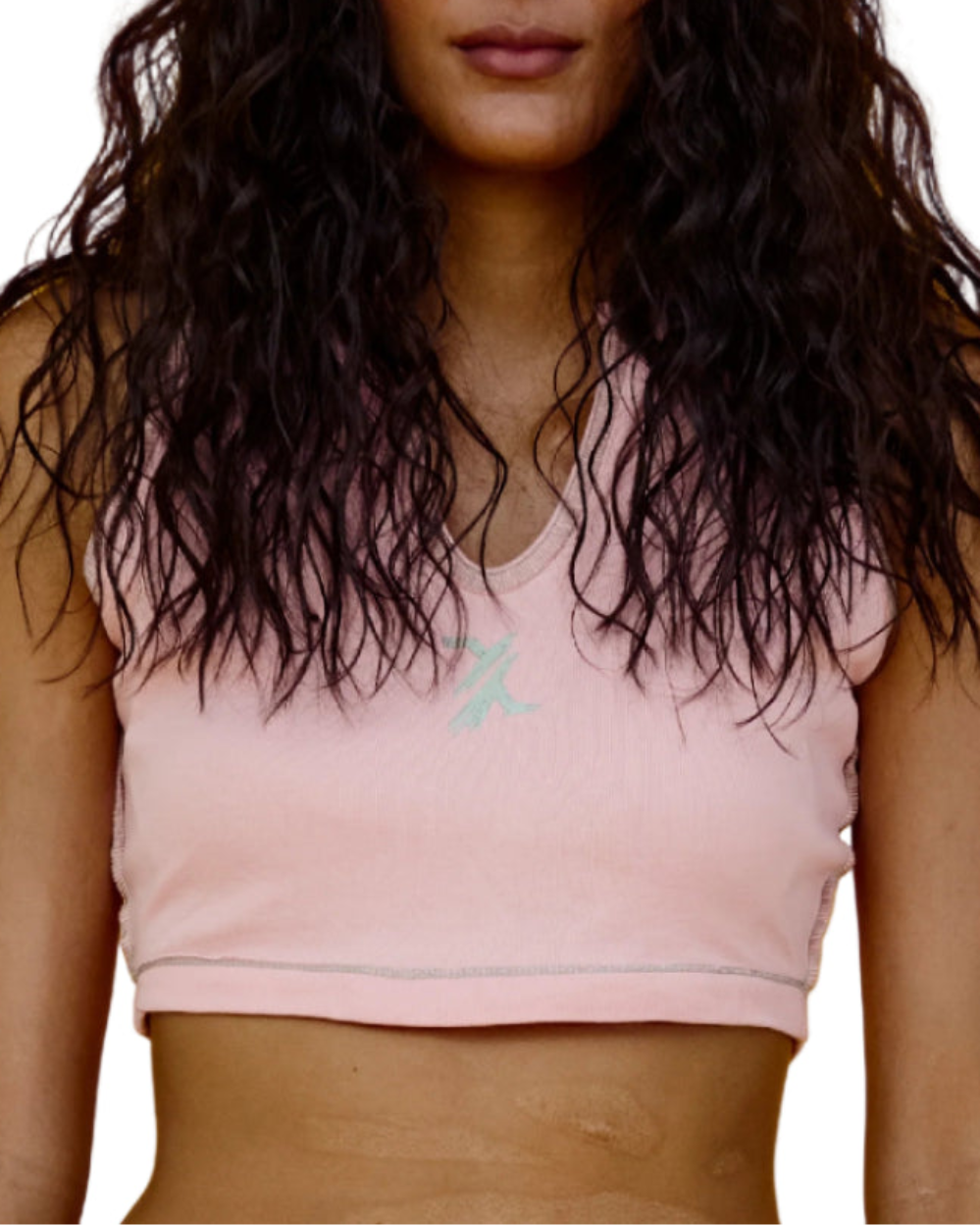 Crop Top Duplex YOut Doble Faz Rosado Mujer Frontal Version Dos