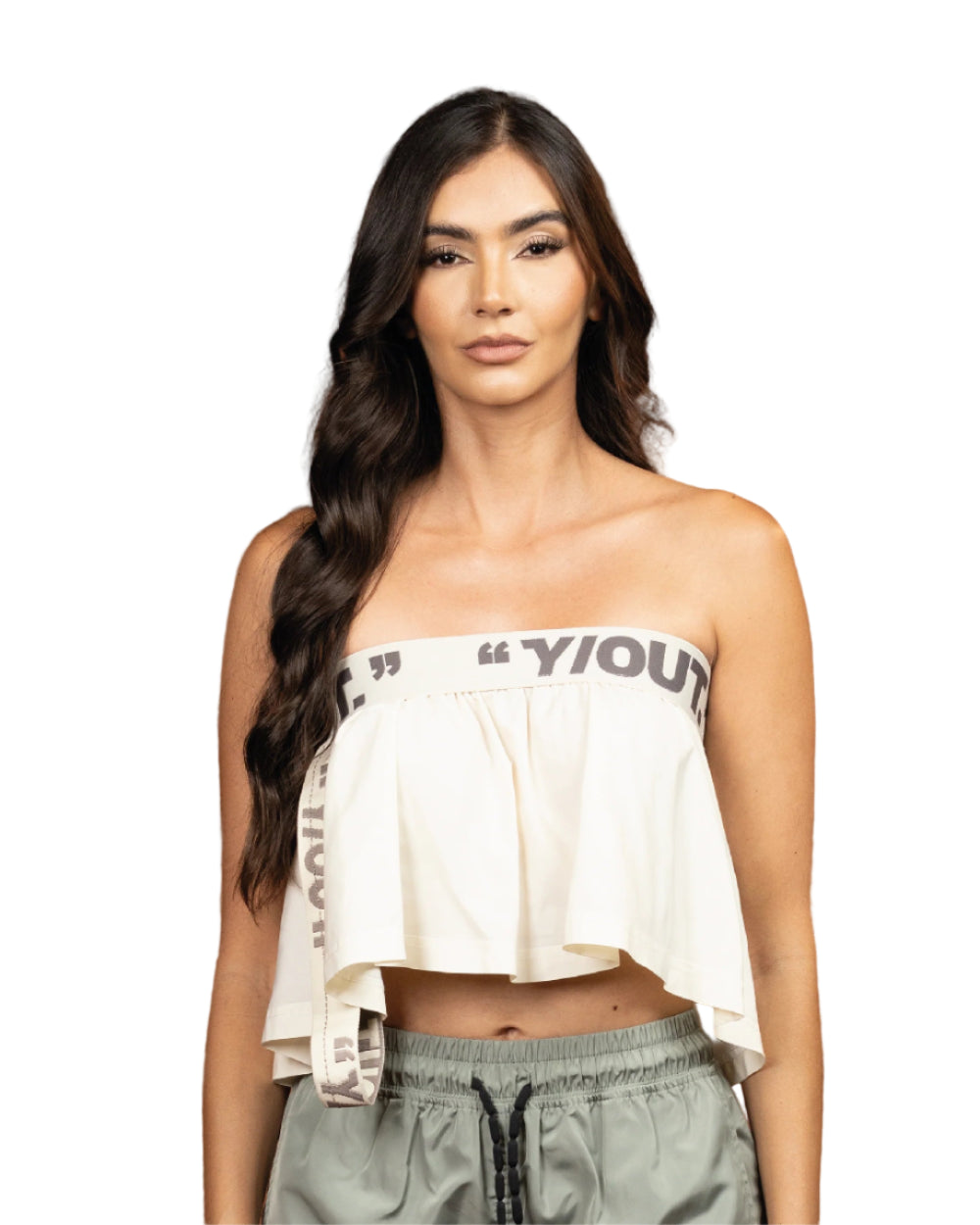 Top SLIPMAT YOut Crema Mujer Frontal Modelo