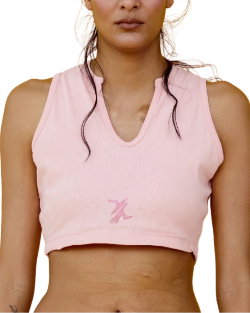 Crop Top Duplex YOut Doble Faz Rosado Mujer Frontal Version Uno