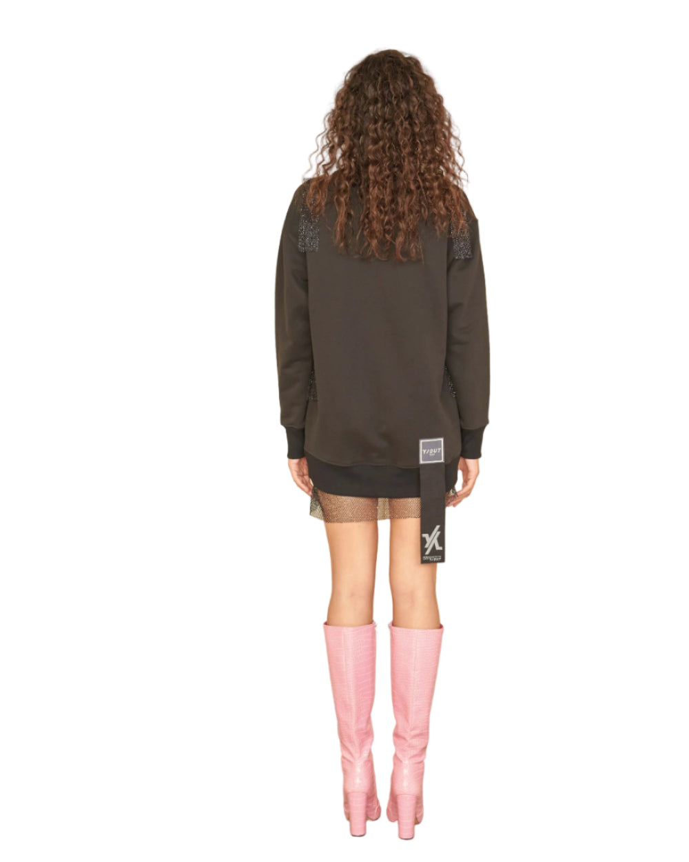 Vestido Fake Dress YOut Negro Mujer Detrás Modelo