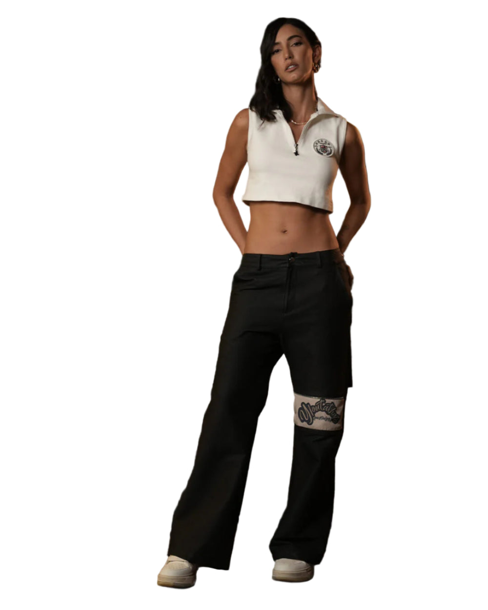 Crop Top Tea Top YOut Crema Mujer Frontal Modelo