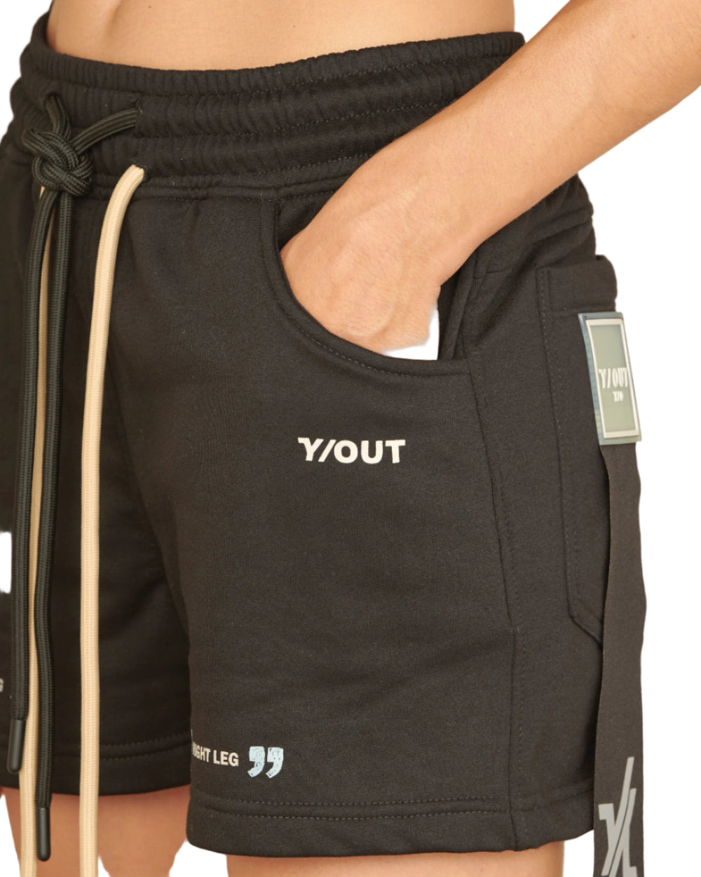 Short Certificates YOut Negro Mujer Frontal Modelo Detalle