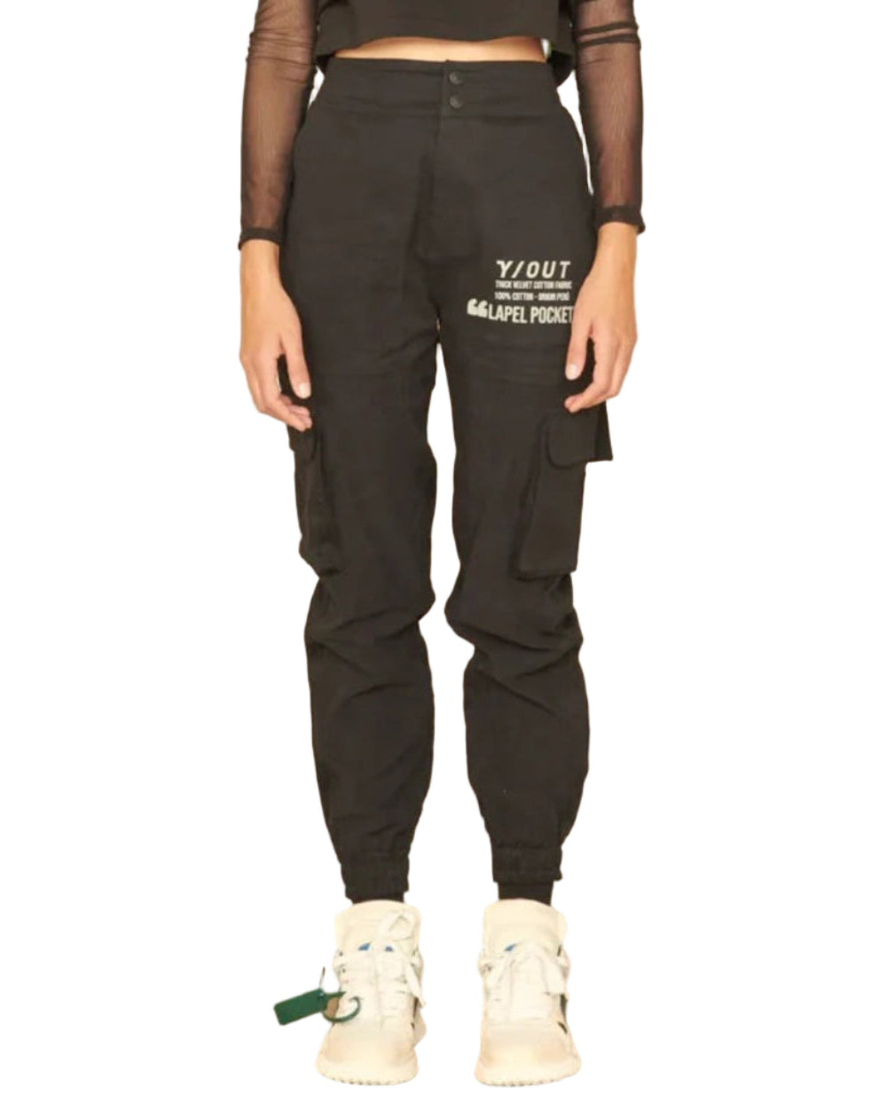 Pantalón Lapel Pants YOut Negro Mujer Frontal Modelo