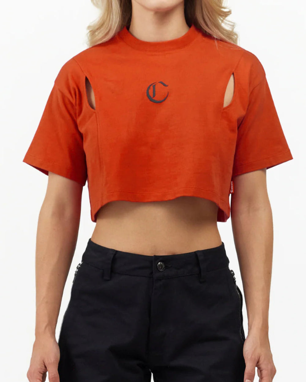 Crop Top Armonioso Clemont Mujer Color Rojo Frontal Modelo