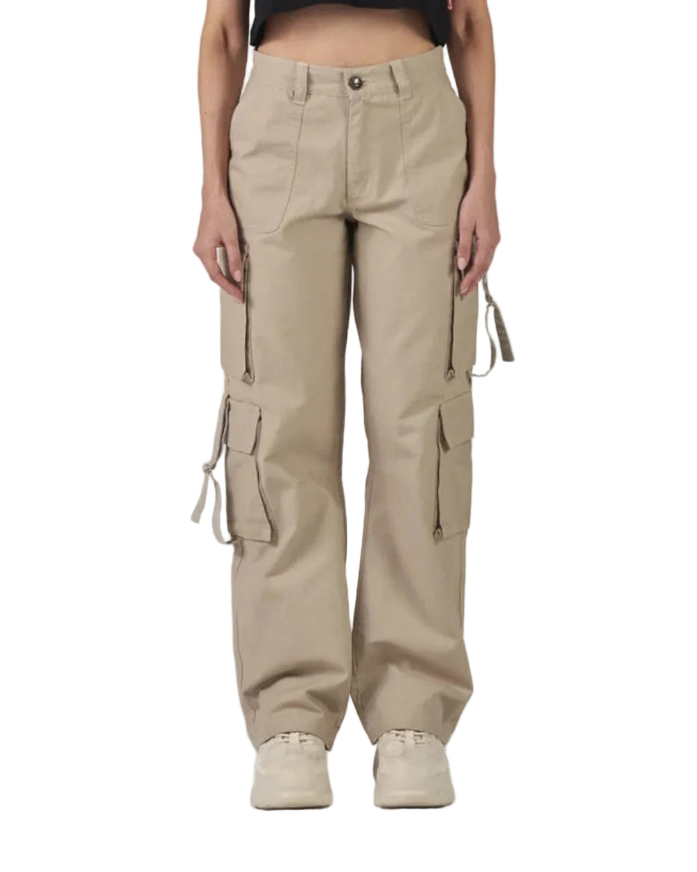 Pantalón Parallelo Clemont Mujer Color Nude Frontal Modelo
