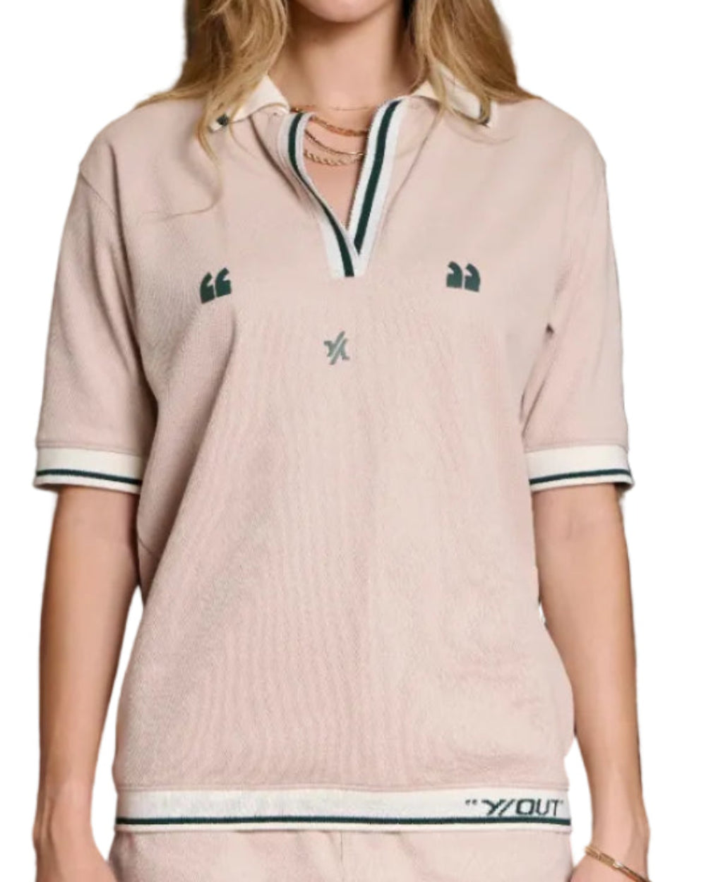 One top YOut Camisa Palo de Rosa Frontal Modelo