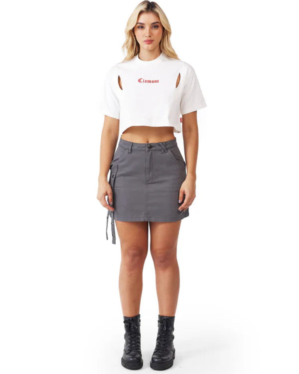 Crop Top Sofferenza Clemont Crema Mujer Frontal Modelo General