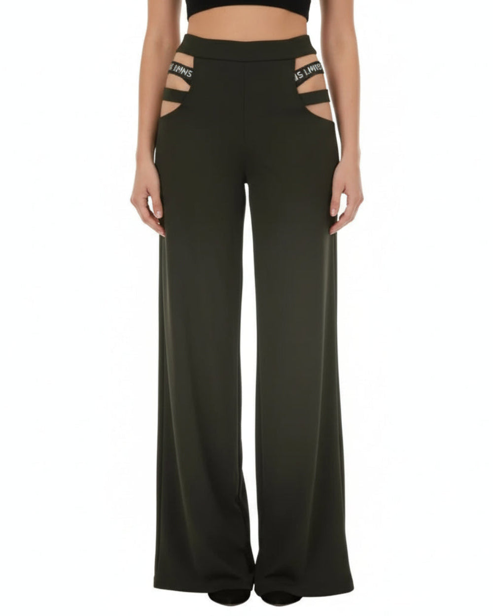 Pantalón Venecia Labeur Negro Frontal Modelo Detalle Dos