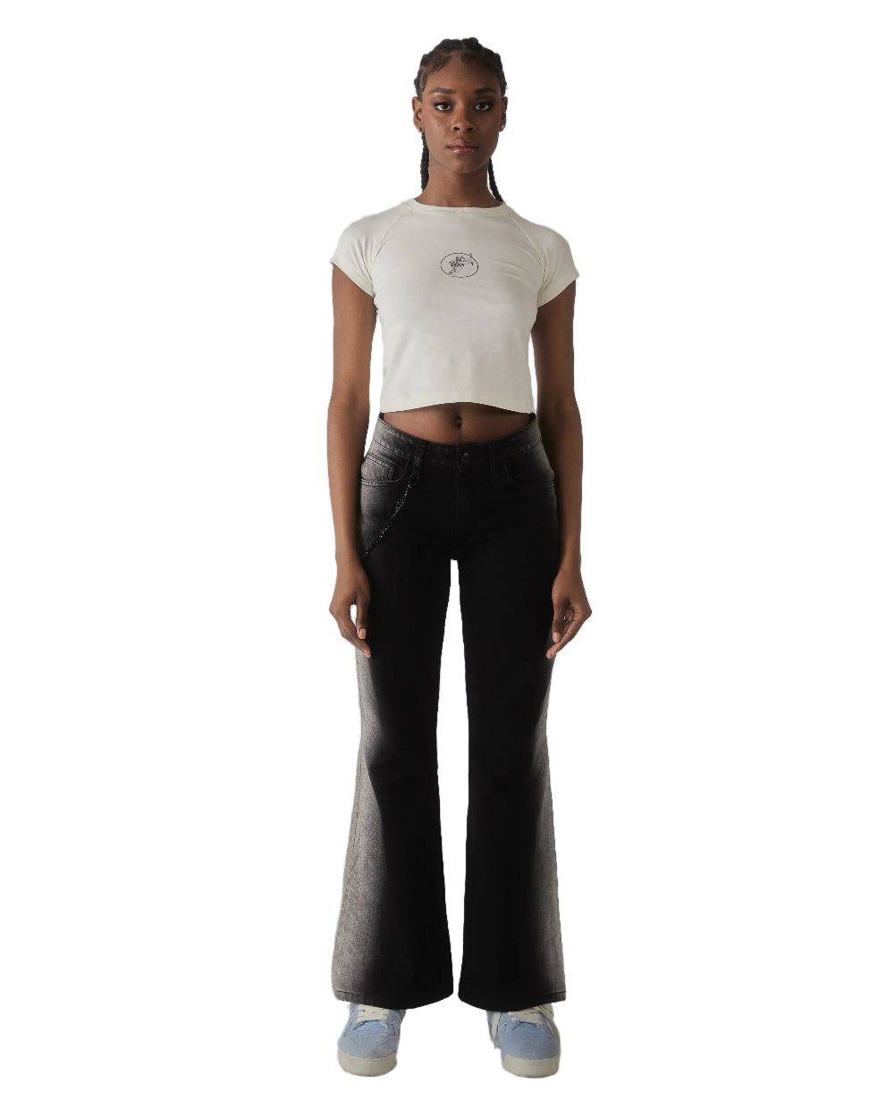 Camiseta Astrale Clemont Crema Mujer Frontal Modelo