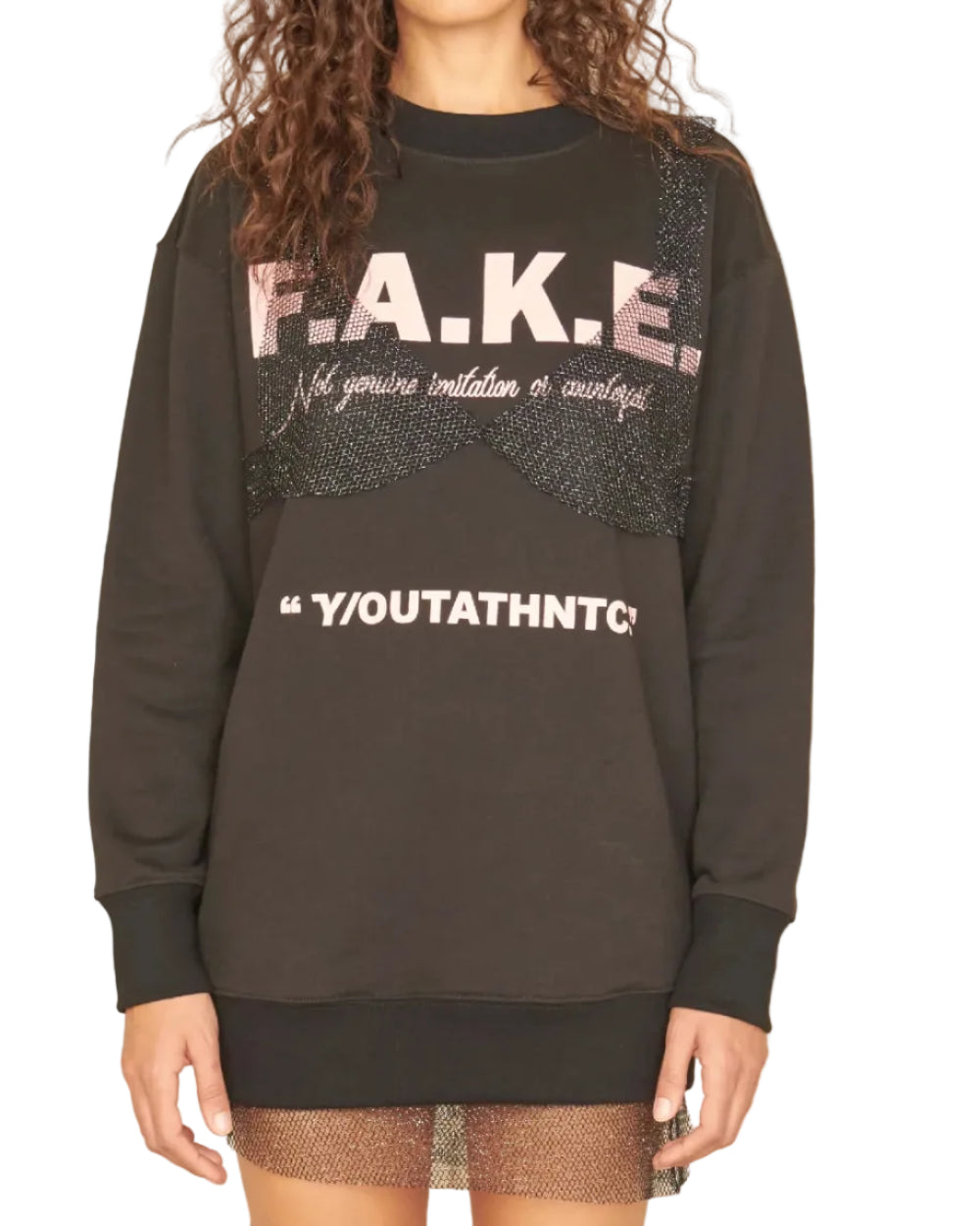 Vestido Fake Dress YOut Negro Mujer Frontal Modelo